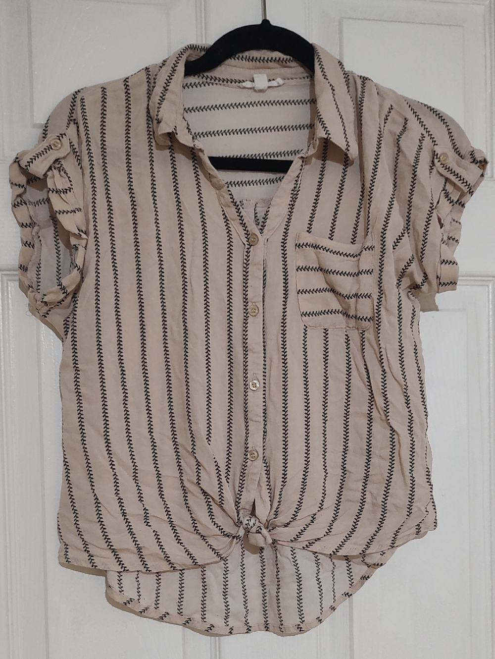 High Low Button Down Blouse